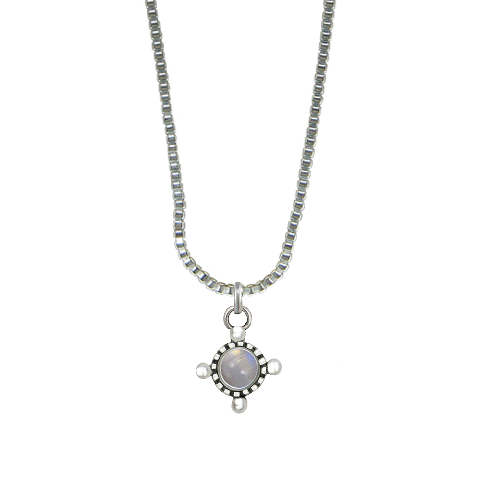 Sterling Silver Little Rainbow Moonstone Pendant Necklace